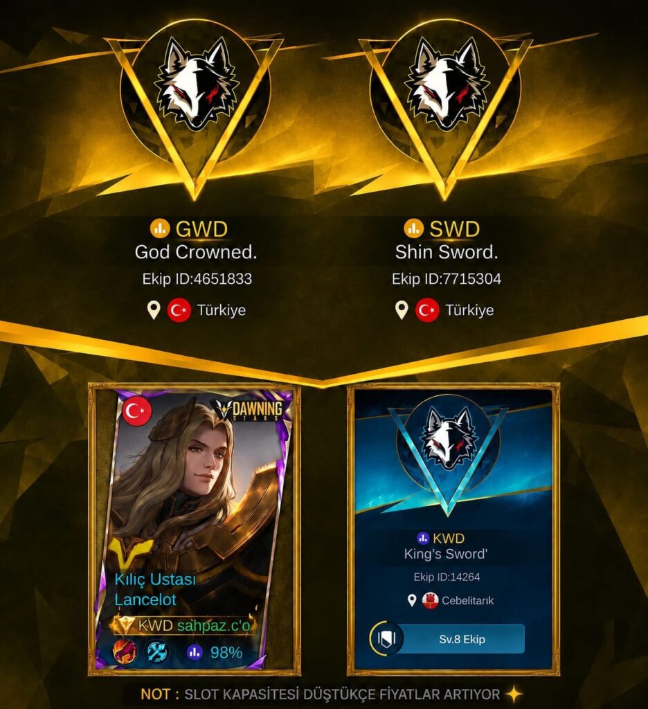 Mobile Legends Onaylı Rozetli Ekip Üyeliği